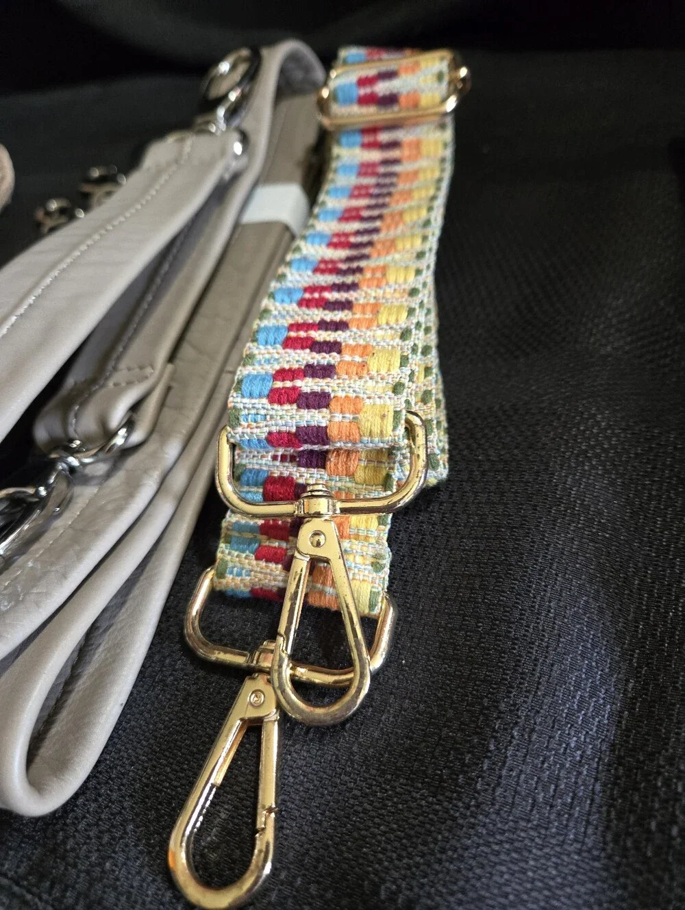 Bundle Of 6 Interchangeable Rainbow & Patterned Bag Straps - Multicolor